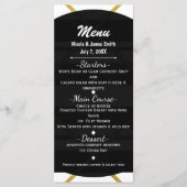 Zwart & Goud Chic Glam Geometrische bruiloft Menu (Voorkant)