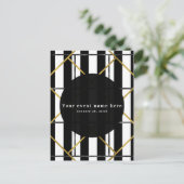 Zwart & Goud Chic Glam Geometrische Feest Uitnodig Uitnodiging Briefkaart (Staand voorkant)