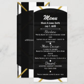 Zwart & Goud Chic Glam Geometrische Trouwmenu Menu (Voorkant / Achterkant)