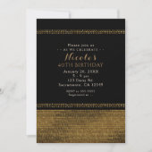 Zwart & Goud Chic Glitter Glam Feest Uitnodigingen (Voorkant)
