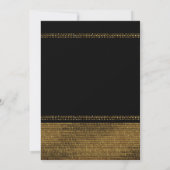 Zwart & Goud Chique Glitter Glam Feest Uitnodiging (Achterkant)