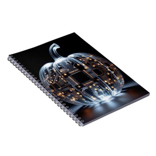 Zwart Goud Circuit Board Glas Pompoen Notitieboek (Rechterzijde)
