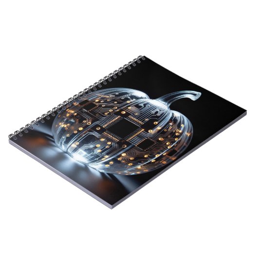Zwart Goud Circuit Board Glas Pompoen Notitieboek (Linkerzijde)