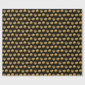 Zwart Goud Cirkels Elegant Cadeaupapier (Vlak)
