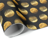 Zwart Goud Cirkels Elegant Cadeaupapier (Rol Hoek)