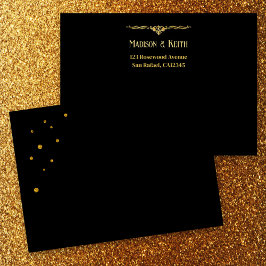Zwart Goud Classic Confetti Huwelijksenvelop Envelop