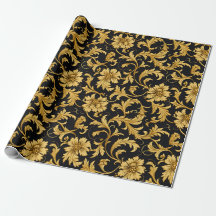 Zwart Goud Classy Elegant Patroon