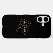 Zwart Goud College Varsity Monogram Eerste Letters Case-Mate iPhone Case (Achterkant (horizontaal))