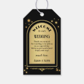 Zwart Goud Confetti Bruiloft Cadeaulabel (Voorkant)