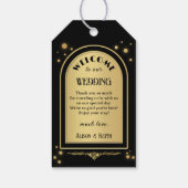 Zwart Goud Confetti Bruiloft Cadeaulabel (Achterkant)