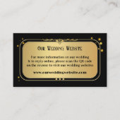 Zwart Goud Confetti Bruiloft Website Informatiekaartje (Voorkant)