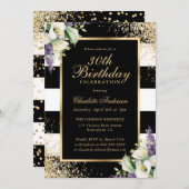 Zwart Goud Confetti Calla Lily 30e Verjaardag Kaart (Voorkant / Achterkant)