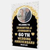 Zwart Goud Confetti Foto 60e trouwdag Acryl Bord (Hoek)