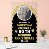 Zwart Goud Confetti Foto 60e trouwdag Acryl Bord (Huwelijk)