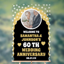 Zwart Goud Confetti Foto 60e trouwdag