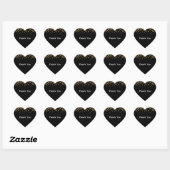 Zwart Goud Confetti Glam Glitter Hart Sticker (Vel)