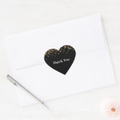 Zwart Goud Confetti Glam Glitter Hart Sticker (Envelop)