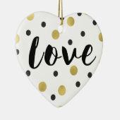 Zwart Goud Confetti Liefde Keramisch Ornament (Rechts)