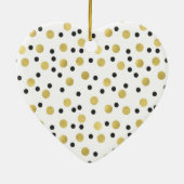 Zwart Goud Confetti Liefde Keramisch Ornament (Achterkant)