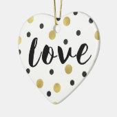 Zwart Goud Confetti Liefde Keramisch Ornament (Links)