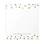 Zwart Goud Confetti Notitieblok (Voorkant)