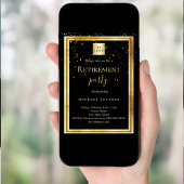 Zwart goud confetti pensioen bedrijf logo kaart