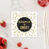 Zwart Goud Confetti Pensioen is Zoet Servet (Insitu)