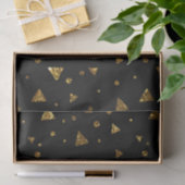 Zwart Goud Confetti Polka Dots Elegante Driehoeken Tissuepapier (Geschenk)