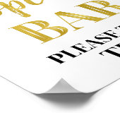 Zwart Goud Confetti Popcorn Bar Teken Poster (Hoek)