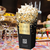 Zwart goud confetti QR code business logo Bedankdoosjes