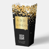 Zwart goud confetti QR code business logo Bedankdoosjes (Achterkant)