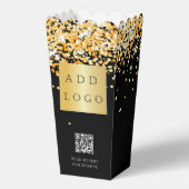 Zwart goud confetti QR code business logo Bedankdoosjes (Voorkant)
