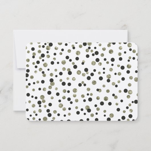 Zwart Goud Confetti RSVP (Achterkant)