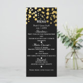 Zwart & Goud Confetti Stippen Modern Glamour Menu (Staand voorkant)