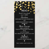 Zwart & Goud Confetti Stippen Modern Glamour Menu (Voorkant)