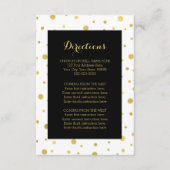 Zwart Goud Confetti Wedding Direction Insert Informatiekaartje (Voorkant)