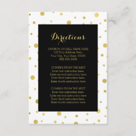 Zwart Goud Confetti Wedding Direction Insert Informatiekaartje