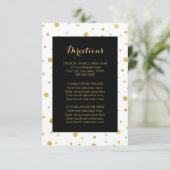 Zwart Goud Confetti Wedding Direction Insert Informatiekaartje (Staand voorkant)