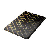 Zwart, goud, cool, trendy, retro abstract design badmat (Gekanteld)
