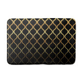 Zwart, goud, cool, trendy, retro abstract design badmat (Voorkant)