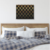 Zwart, goud, cool, trendy, retro abstract design canvas afdruk (Insitu (Slaapkamer))