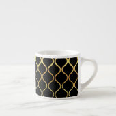 Zwart, goud, cool, trendy, retro abstract design espresso kop (Rechts)
