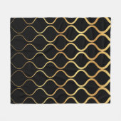 Zwart, goud, cool, trendy, retro abstract design fleece deken (Voorkant (Horizontaal))