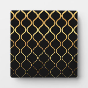 Zwart, goud, cool, trendy, retro abstract design fotoplaat