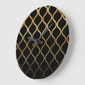 Zwart, goud, cool, trendy, retro abstract design grote klok (Hoek)