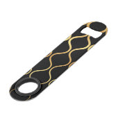 Zwart, goud, cool, trendy, retro abstract design speed flessenopener (Voorkant Gekanteld)