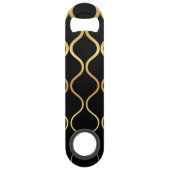 Zwart, goud, cool, trendy, retro abstract design speed flessenopener (Achterkant)