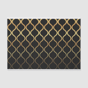 Zwart, goud, cool, trendy, retro abstract design tissuepapier