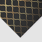 Zwart, goud, cool, trendy, retro abstract design tissuepapier (Detail)