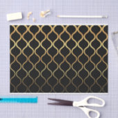 Zwart, goud, cool, trendy, retro abstract design tissuepapier (Craft)